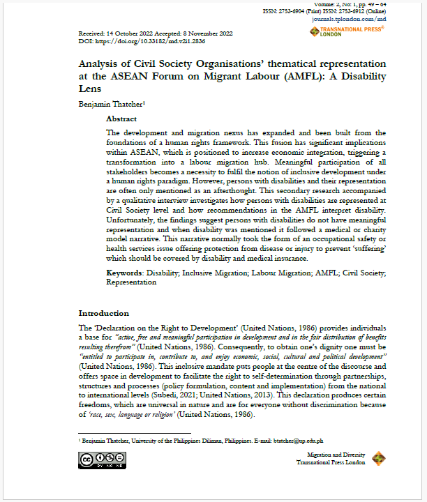 Screenshot of papers cover page